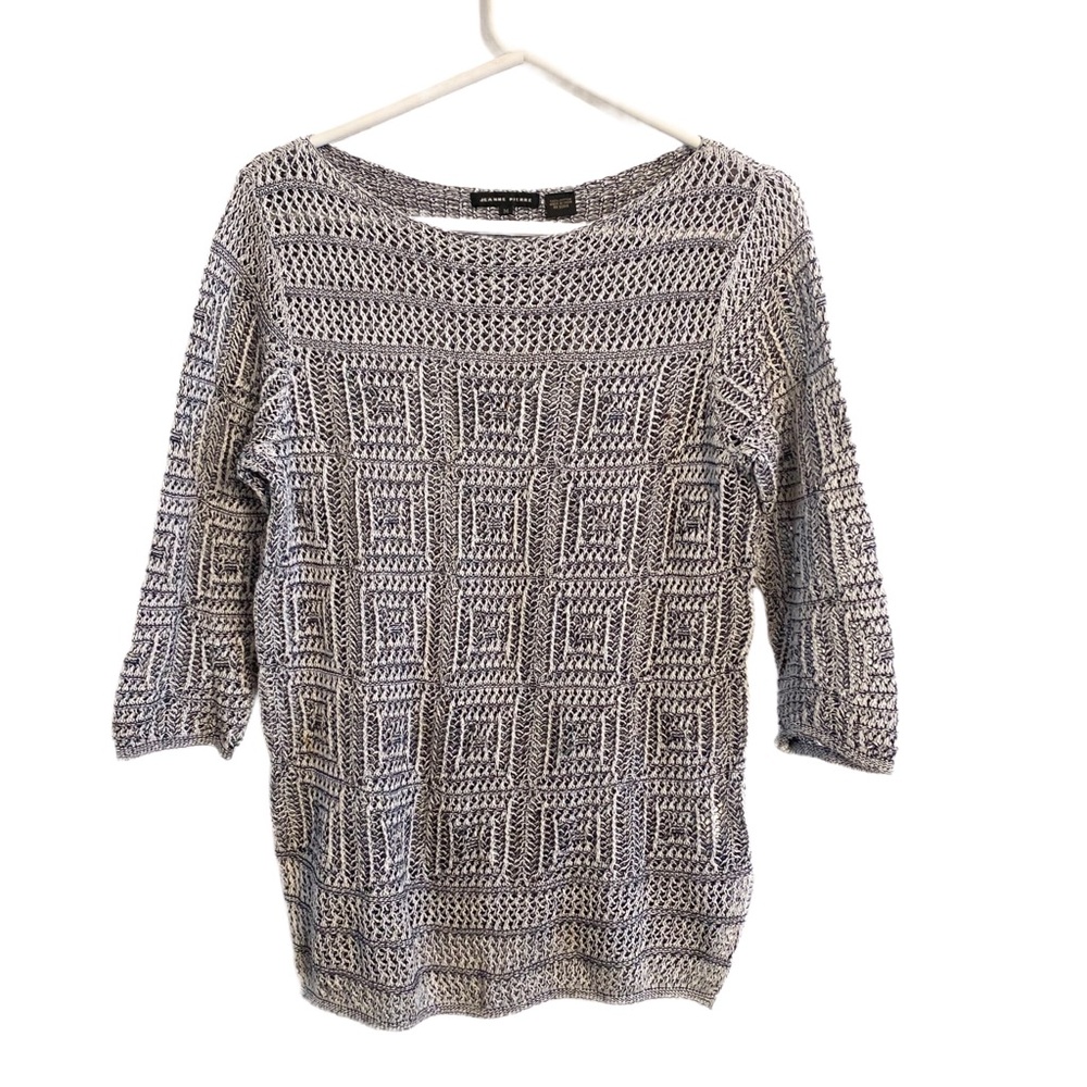 Jeanne Pierre Crochet Sweater Size M
